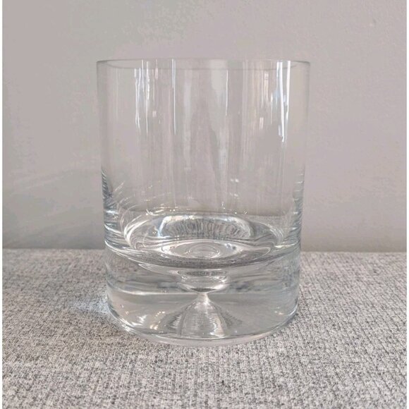 KROSNO Other - Krosno/Crate & Barrell Clear Cylindrical Glass Vase, 6 1/4" Bubble Base, VGC